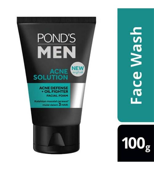 Ponds Men Acne Solution Acne Defense + Oil Fighter Facial Foam